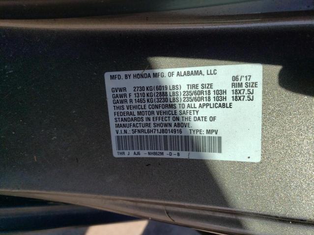 Photo 10 from auction – 2018 HONDA ODYSSEY EX with VIN 5FNRL6H71JB014916