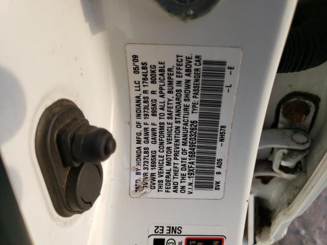 Photo 10 from auction – 2009 HONDA CIVIC EX with VIN 19XFA16849E032626