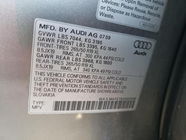Photo 10 from auction – 2010 AUDI Q7 PREMIUM with VIN WA1LMAFE7AD000558