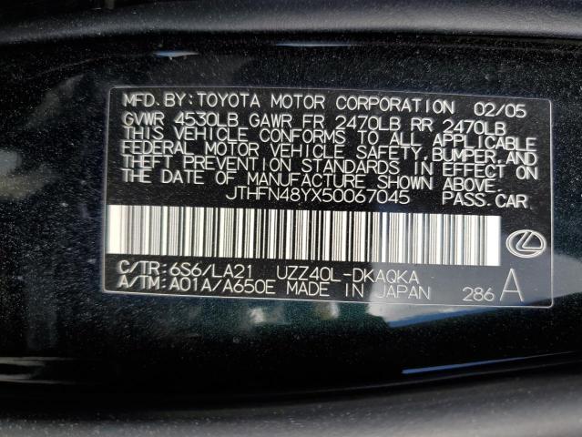 Photo 10 from auction – 2005 LEXUS SC 430 with VIN JTHFN48YX50067045