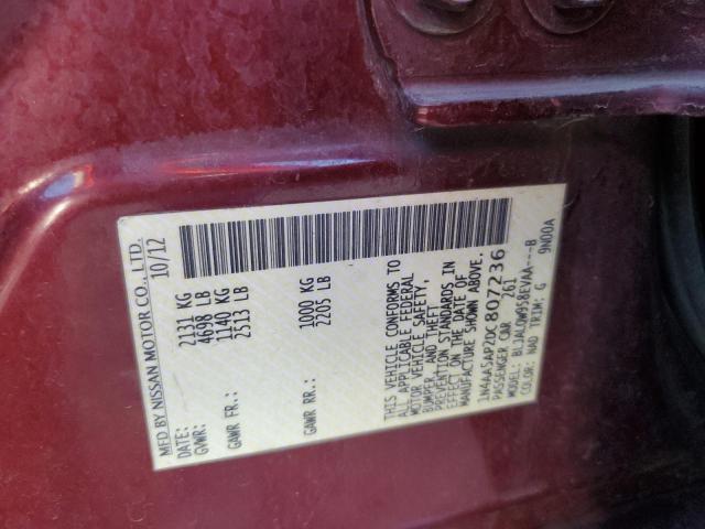 Photo 10 from auction – 2013 NISSAN MAXIMA S with VIN 1N4AA5AP2DC807236