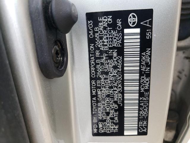 Photo 10 from auction – 2003 TOYOTA CAMRY LE with VIN JTDBF30K930144662