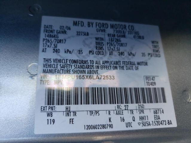 Photo 10 from auction – 2006 FORD EXPEDITION with VIN 1FMPU165X6LA72533