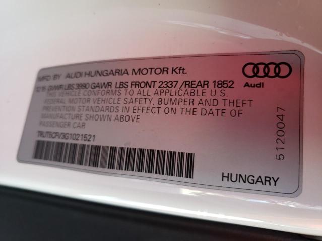 Photo 10 from auction – 2016 AUDI TT with VIN TRUT5CFV3G1021521