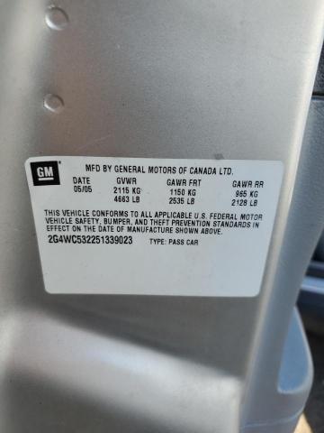 Photo 10 from auction – 2005 BUICK LACROSSE C with VIN 2G4WC532251339023