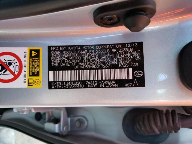 Photo 10 from auction – 2013 LEXUS CT 200 with VIN JTHKD5BH8D2172671
