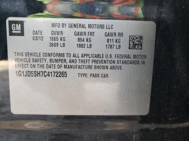 Photo 10 from auction – 2012 CHEVROLET SONIC LT with VIN 1G1JD5SH7C4172265