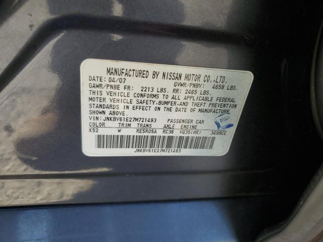 Photo 10 from auction – 2007 INFINITI G35 with VIN JNKBV61E27M721493