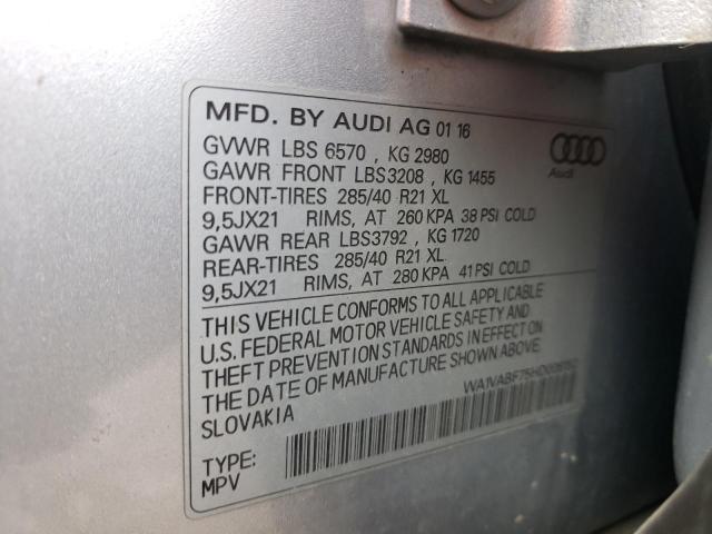Photo 10 from auction – 2017 AUDI Q7 PRESTIG with VIN WA1VABF75HD006152
