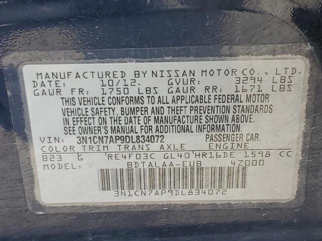 Photo 10 from auction – 2013 NISSAN VERSA S with VIN 3N1CN7AP9DL834072