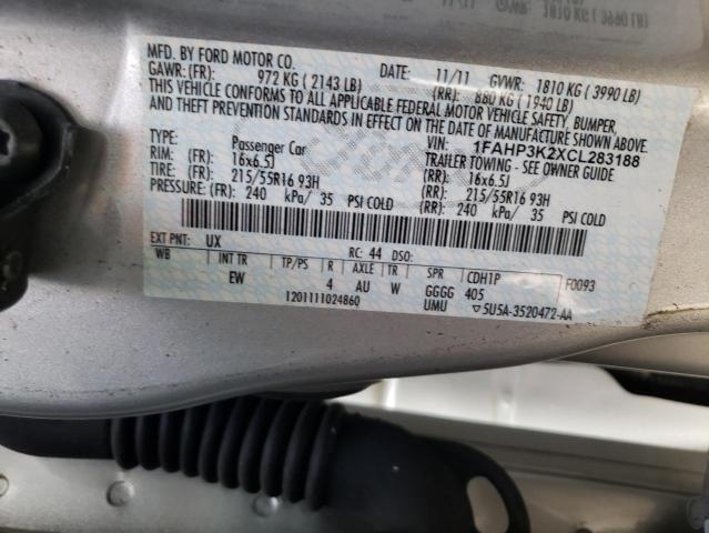 Photo 10 from auction – 2012 FORD FOCUS SE with VIN 1FAHP3K2XCL283188