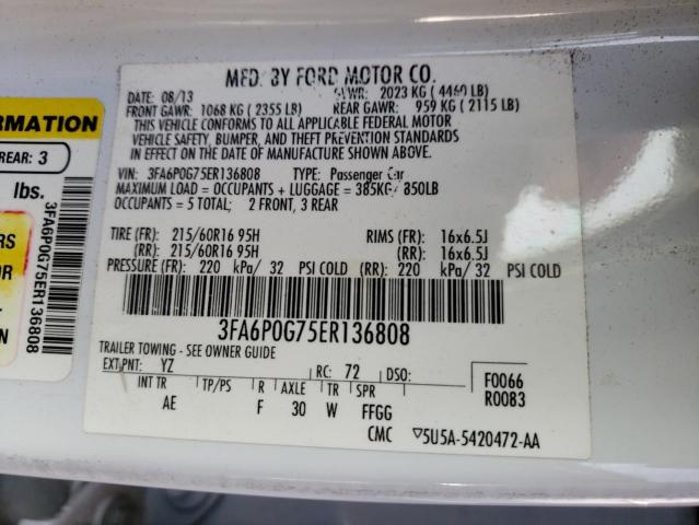 Photo 10 from auction – 2014 FORD FUSION S with VIN 3FA6P0G75ER136808