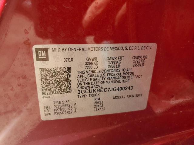 Zdjęcie 10 z aukcji – 2018 CHEVROLET SILVERADO z VIN 3GCUKREC7JG490243