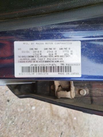 Photo 10 from auction – 2004 MAZDA 3 S with VIN JM1BK123341171874