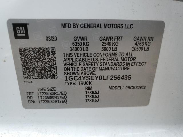 Photo 10 from auction – 2020 CHEVROLET SILVERADO with VIN 1GC4YSEY0LF256435