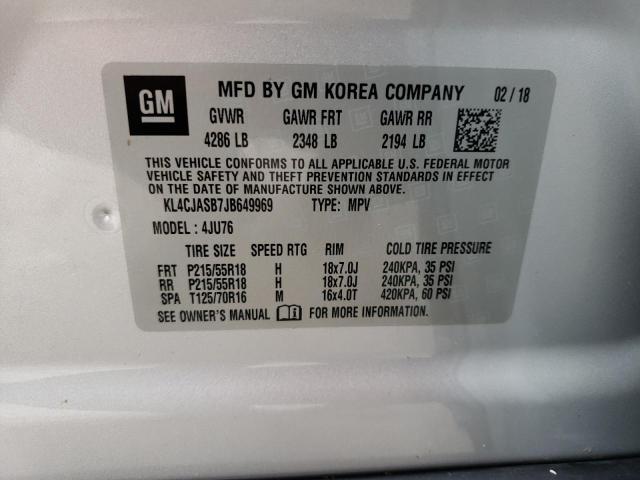 Photo 10 from auction – 2018 BUICK ENCORE PRE with VIN KL4CJASB7JB649969