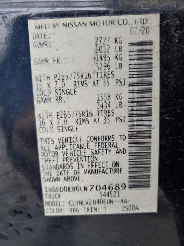 Photo 10 from auction – 2020 NISSAN FRONTIER S with VIN 1N6ED0EB0LN704689
