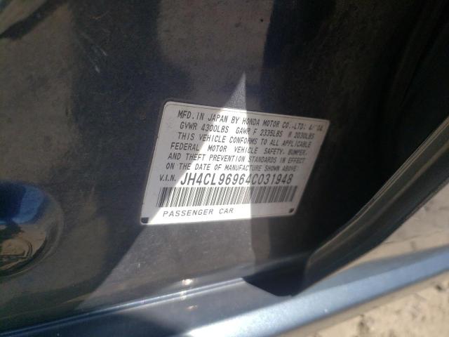 Photo 10 from auction – 2004 ACURA TSX with VIN JH4CL96964C031948