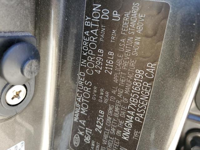 Photo 10 from auction – 2011 KIA OPTIMA EX with VIN KNAGN4A7XB5168198