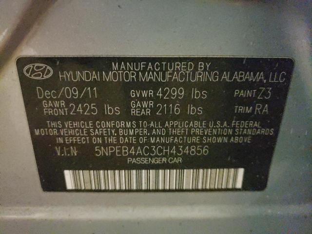 Photo 10 from auction – 2012 HYUNDAI SONATA GLS with VIN 5NPEB4AC3CH434856