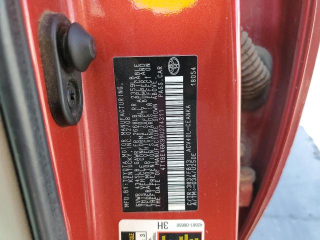 Photo 10 from auction – 2009 TOYOTA CAMRY BASE with VIN 4T1BE46K99U274311