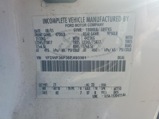 Photo 10 from auction – 2006 FORD F350 SUPER with VIN 1FDWF36P36EA93361