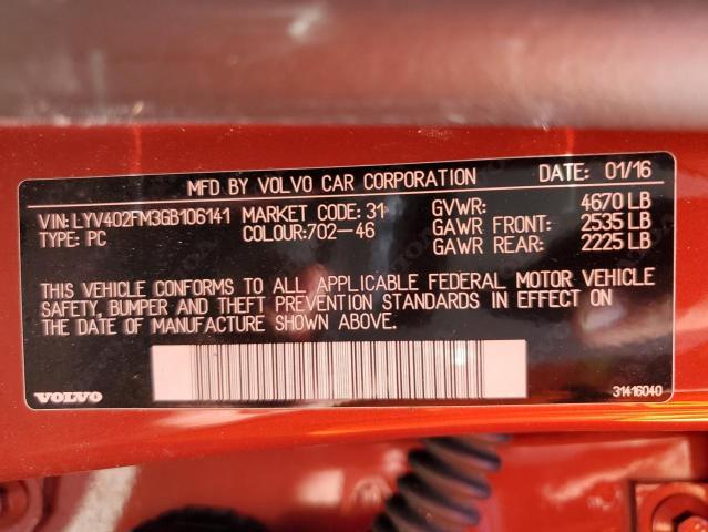 Photo 10 from auction – 2016 VOLVO S60 PLATIN with VIN LYV402FM3GB106141