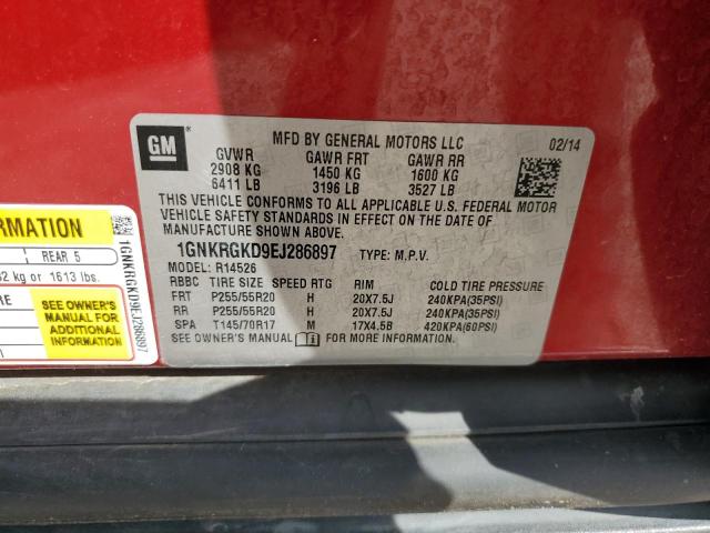Photo 10 from auction – 2014 CHEVROLET TRAVERSE L with VIN 1GNKRGKD9EJ286897