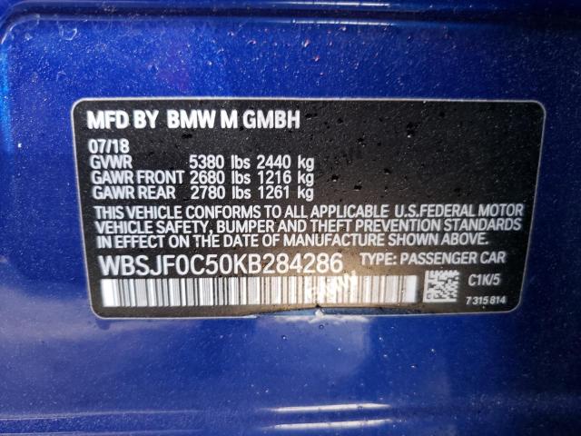 Photo 10 from auction – 2019 BMW M5 with VIN WBSJF0C50KB284286