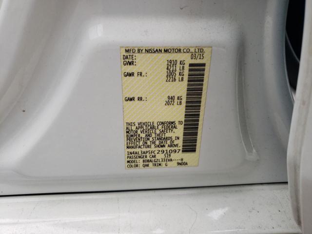 Photo 10 from auction – 2015 NISSAN ALTIMA 2.5 with VIN 1N4AL3AP5FC291097