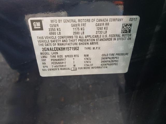 Photo 10 from auction – 2017 CHEVROLET EQUINOX LT with VIN 2GNALCEK8H1571962