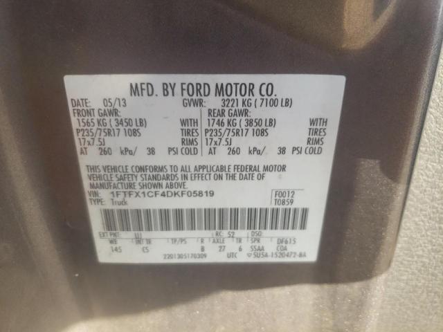 Photo 10 from auction – 2013 FORD F150 SUPER with VIN 1FTFX1CF4DKF05819