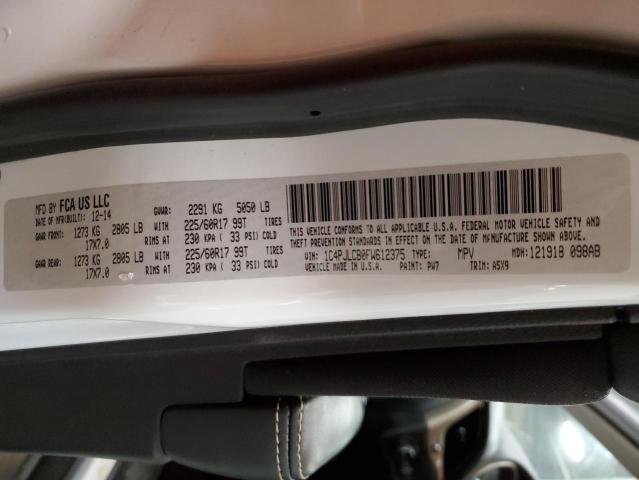 Photo 10 from auction – 2015 JEEP CHEROKEE L with VIN 1C4PJLCB0FW612375