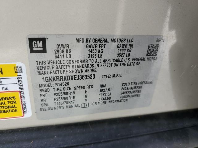 Photo 10 from auction – 2014 GMC ACADIA SLT with VIN 1GKKRRKDXEJ363530