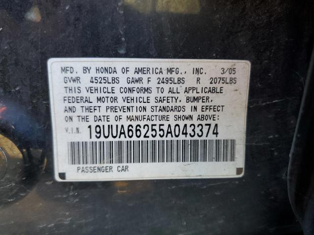 Photo 10 from auction – 2005 ACURA TL with VIN 19UUA66255A043374