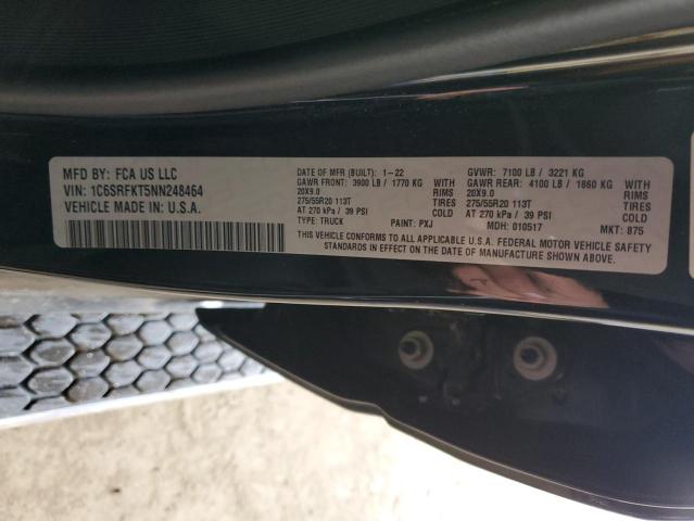 Photo 10 from auction – 2022 RAM 1500 LONGH with VIN 1C6SRFKT5NN248464