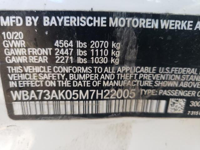 Photo 10 from auction – 2021 BMW 228XI with VIN WBA73AK05M7H22005