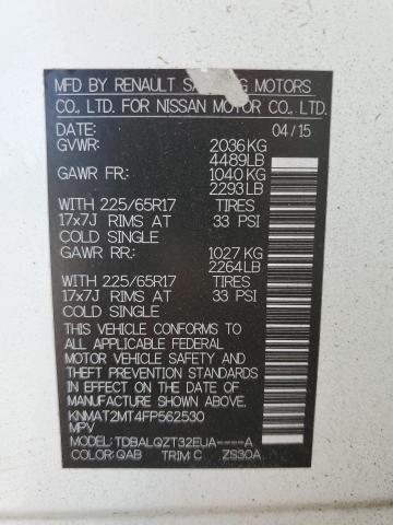 Photo 10 from auction – 2015 NISSAN ROGUE S with VIN KNMAT2MT4FP562530