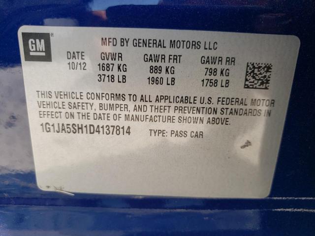 Photo 10 from auction – 2013 CHEVROLET SONIC LS with VIN 1G1JA5SH1D4137814