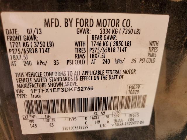 Photo 10 from auction – 2013 FORD F150 SUPER with VIN 1FTFX1EF3DKF52756
