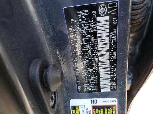 Photo 10 from auction – 2019 TOYOTA COROLLA L with VIN 2T1BURHE7KC182144