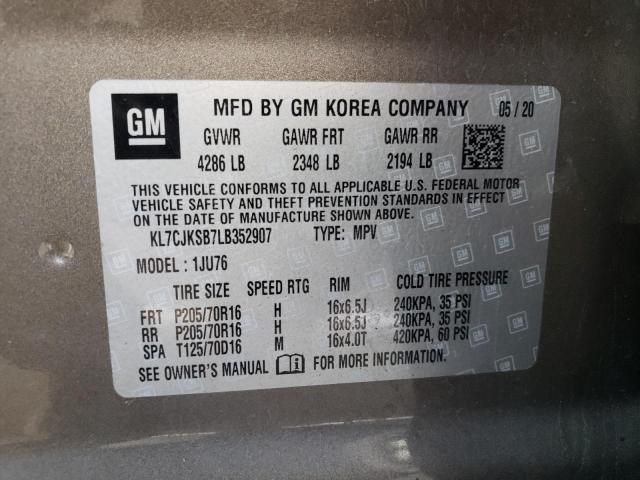 Photo 10 from auction – 2020 CHEVROLET TRAX LS with VIN KL7CJKSB7LB352907
