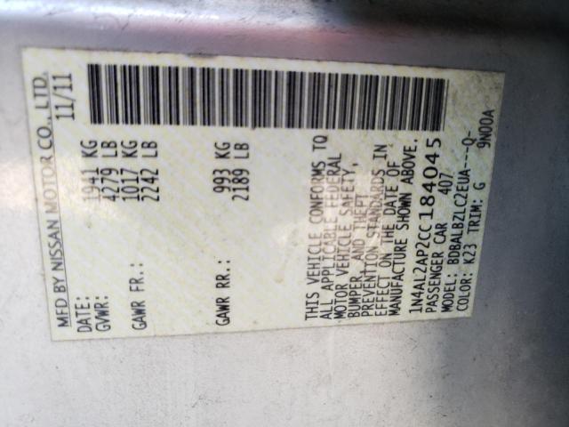 Photo 10 from auction – 2012 NISSAN ALTIMA BAS with VIN 1N4AL2AP2CC184045