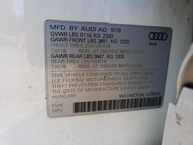 Photo 10 from auction – 2020 AUDI Q3 PREMIUM with VIN WA1AECF34L1028465