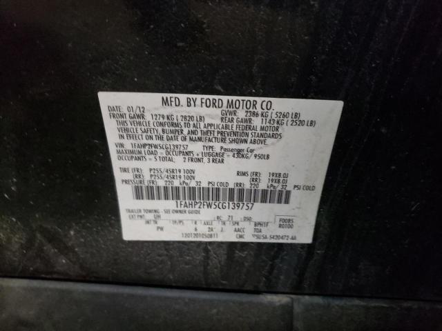 Photo 10 from auction – 2012 FORD TAURUS LIM with VIN 1FAHP2FW5CG139757
