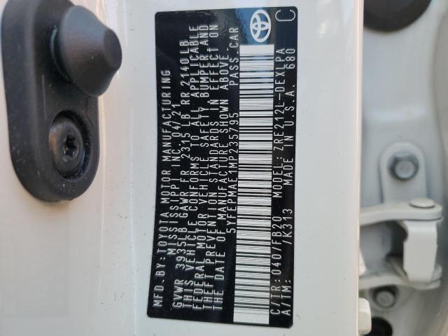 Photo 10 from auction – 2021 TOYOTA COROLLA LE with VIN 5YFEPMAE1MP235795