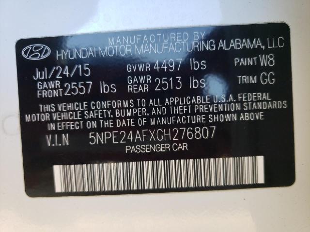 Photo 10 from auction – 2016 HYUNDAI SONATA SE with VIN 5NPE24AFXGH276807