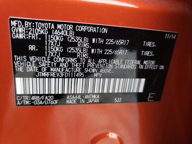Photo 10 from auction – 2015 TOYOTA RAV4 XLE with VIN JTMRFREV3FD111495