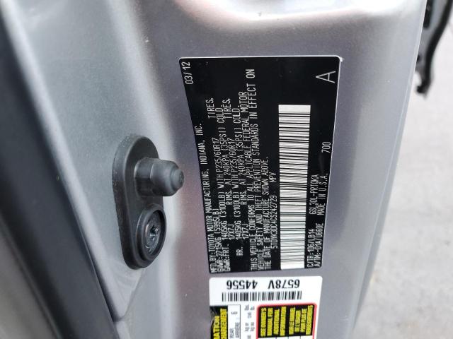 Photo 10 from auction – 2012 TOYOTA SIENNA XLE with VIN 5TDYK3DC4CS242729