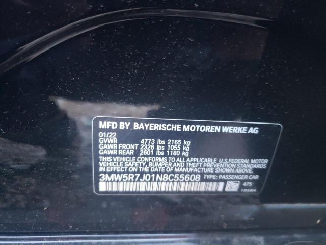 Photo 10 from auction – 2022 BMW 330XI with VIN 3MW5R7J01N8C55608